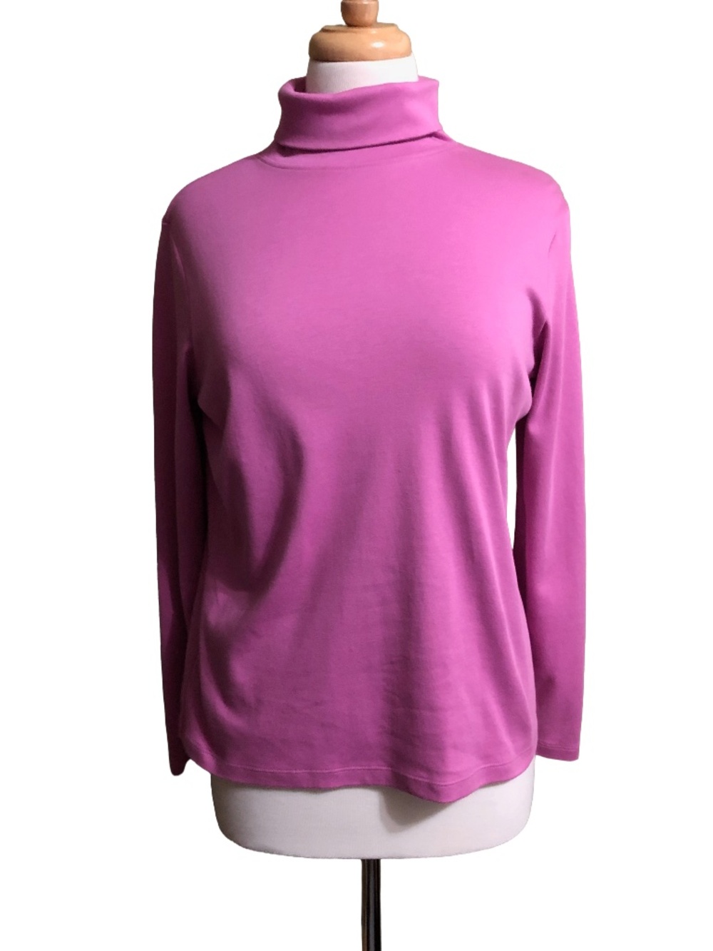 L.L. Bean Pink 100% Supima Cotton Turtleneck Long Sleeve Top - Size M